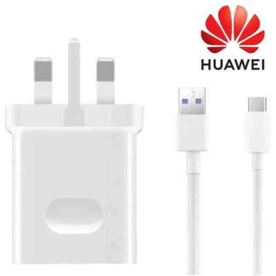 Genuine Huawei SuperCharge 4.5A Mains Charger Adapter + 5Amp Type C USB Cable - Image 1 of 4