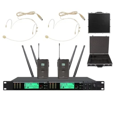 True Diversity Stage Microphone UHF Vocal Headset Wireless Microphone System - Image 1 of 4