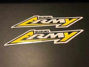 SUZUKI ARMY MOTORCYCLE LOGO CUSTOM DIE CUT DECAL - SET OF 2 - Picture 1 of 1