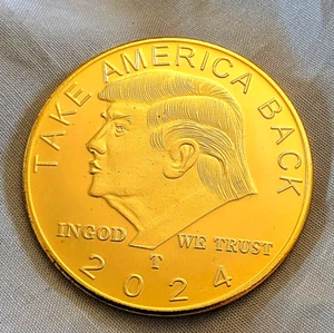 Moneda de Oro Donald Trump Nueva York Washington Eagle Legend U Great Man Retro - Imagen 1 de 8