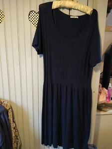 Navy Blue Knitted Dress, Size 16 , Looks Beautiful On - Picture 1 of 4