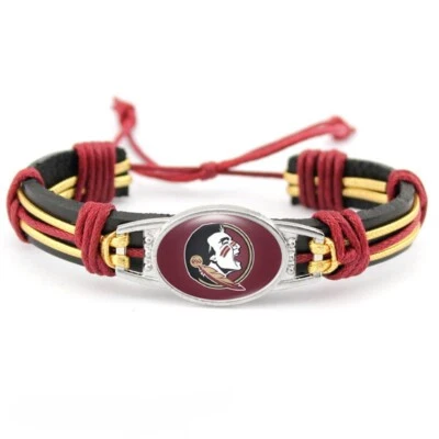 Pulsera ajustable de cuero Florida State Seminoles, regalo para su mamá él papá Foto 1 de 2