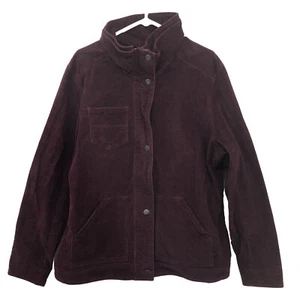 Eddie Bauer Jacket Womens 2XL Mulberry Corduroy Button Pockets Stretch - Picture 1 of 10
