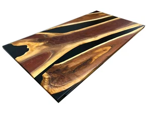 48" x 30" Epoxy Kitchen Table Top Natural Wood Resin Furniture - Picture 1 of 5