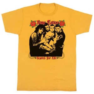 Vintage Rose Tattoo Scarred for Life T-Shirt für Männer alle Größen gelb Baumwolle K - Bild 1 von 7
