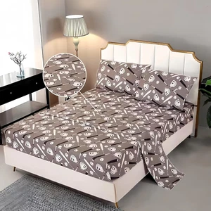 4PCS Baseball Bedding Sheets Full Size,Sport Print Sheet Set Full,Included 1 Fit - Picture 1 of 8