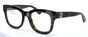 GUCCI GG00330 002 Tortoise Square Full Rim Womens Eyeglasses Frames 50-20-140