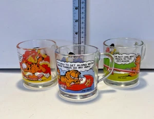 Juego de 3 tazas de vidrio vintage McDonald's Garfield - 1978-1980 - Imagen 1 de 7