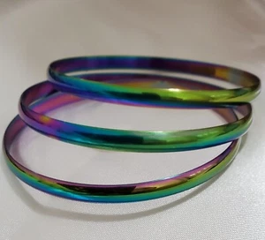 Bracciali donna arcobaleno in acciaio inox 3 pezzi - Foto 1 di 1