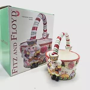 Fitz And Floyd Nussknacker Süßigkeiten Korb 2003 Bonboniere Herzstück OVP - Bild 1 von 19