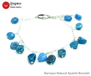 9-10mm Natural Apatite Stone Pendant Bracelet for Women 7.5-8.8'' Jewelry bra475 - Picture 1 of 6