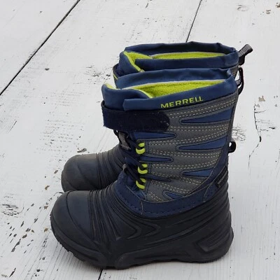 Merrell Kids Boys Grey Blue Puff Snow Boots Waterproof Size 7 / 24 - Image 1 of 4