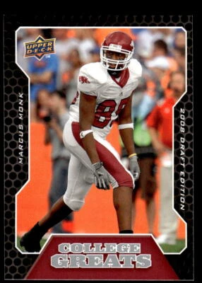 2008 Upper Deck Draft Edition Marcus Monk College Greats  #CG8 - Image 1 of 2