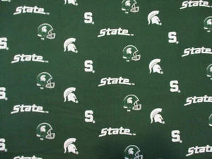 MSU MICHIGAN State University Spartans FOOTBALL 1/4 yard 100% COTTON FABRIC - Picture 1 of 1