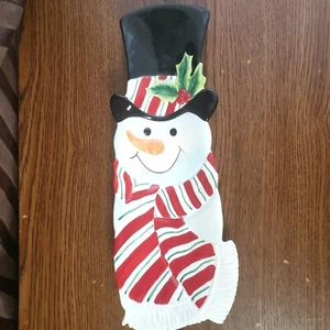 Fitz & Floyd Essentials Schneemann Snack Therapieplatte Handarbeit - Bild 1 von 7