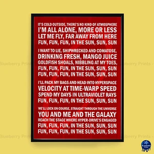 RED DWARF THEME TUNE / Song Lyrics Red Dwarf Word Art Poster Print (3 Sizes) - Picture 1 of 6