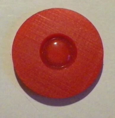 5 Coral Red Plastic Buttons Embossed Circles Matte Finish Self Shank Vintage - Image 1 of 4