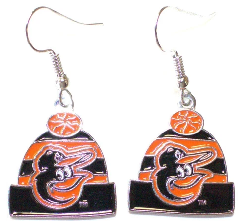 Baltimore Orioles Knit Hat Earrings Cover
