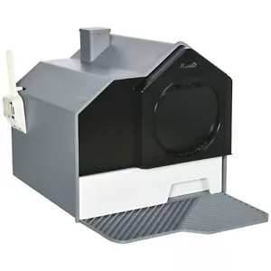 More details for pawhut hooded cat litter tray w/ scoop, drawer pan, handle, deodorants