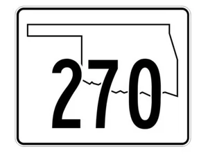 Oklahoma State Highway 270 Aufkleber Sticker R5726 Highway Route Schild - Bild 1 von 1