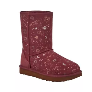 UGG Wild Grape Classic Zodiac Short Suede Boots Women’s Size 6 NEW - Picture 1 of 12