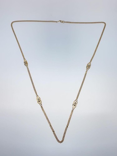 Christian Dior Collana Lunga Placcata Oro CD Lunghezza Totale 75 cm Donna