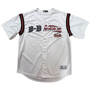 Diamondbacks Jersey Mens Large 42-44 White USA Flag Font Embroidered Button Up - Picture 1 of 10