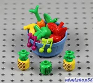 Lego - 15 Stück Obstkorb Kirsche Apfel Ananas Wassermelone Banane Essen Picknick - Bild 1 von 2