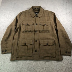 Todd Snyder Jacket Adult XL Green Italian Linen Safari Windowpane Military NEW - Picture 1 of 13