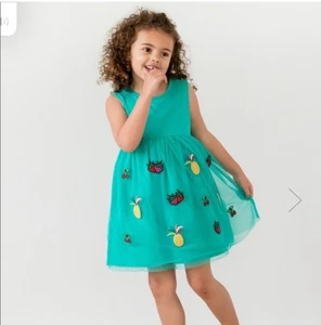 hanna andersson Green Chasing Summer Dress In Soft Tulle Sz 8 - Picture 1 of 7