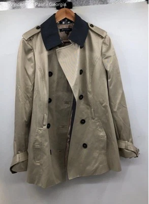Brooks Brothers Beige Double Breasted Breathable Trench Coat - Size 8 - Image 1 of 4