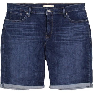 Levi's Womens Blue Bermuda High Rise Roll Cuff Bermuda Shorts Plus 24W BHFO 7509 - Picture 1 of 2