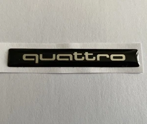 Quattro Boot Badge Dashboard Wings S3 S4 A1 RS3 RS4 A3 A4 splitter BLACK CHROME - Picture 1 of 5