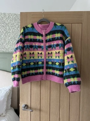 Oliver Bonas Bomber Cardigan Zip Up Jacket Size 12 Sold Out - Image 1 of 4