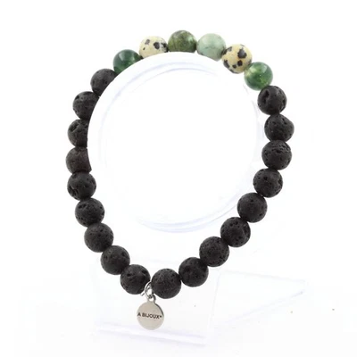 Steine Und Mineralien. Armband Perlen Afrikanischer Türkis + Moosachat + Jaspis - Bild 1 von 4