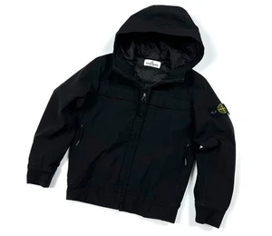 Boys STONE ISLADS Black Primaloft Softshell Hooded Jacket Size 8-10 year 128cm - Picture 1 of 15