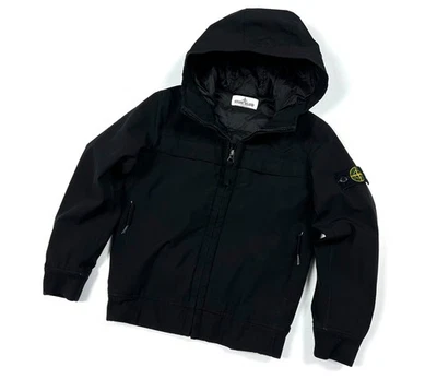 Boys STONE ISLADS Black Primaloft Softshell Hooded Jacket Size 8-10 year 128cm - Image 1 of 4