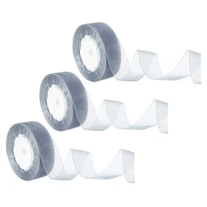 3Pcs 10Yard Sheer Organza Ribbon Decoration Gift Bow Craft Dark Gray - Picture 1 of 5