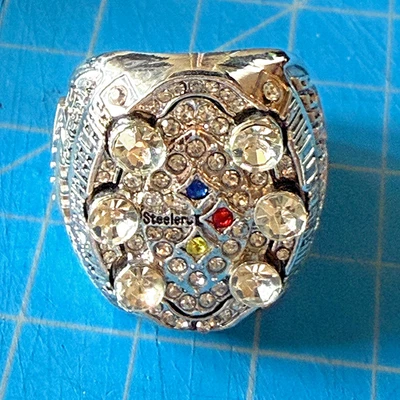 Anillo réplica campeonato XLIII 2008 Pittsburgh Steelers Super Bowl Big Ben [06] Foto 1 de 4
