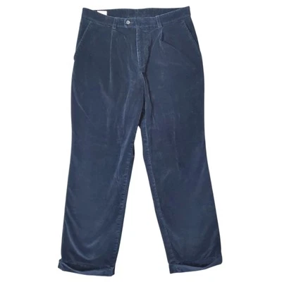 VINTAGE Barbour Corduroy Pants Mens Size 34 Measures 36x30 Navy Cuffed Pleated - Image 1 of 4