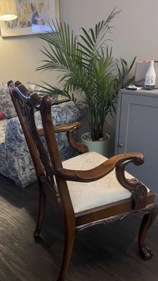 Juego de 4 sillas de comedor blanco nogal americano Foto 1 de 4