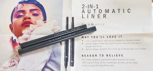Schwan Cosmetics 2 in 1 Automatic Liner Eye Brow Lip Pencil Set Shade Brown Red - Picture 1 of 6