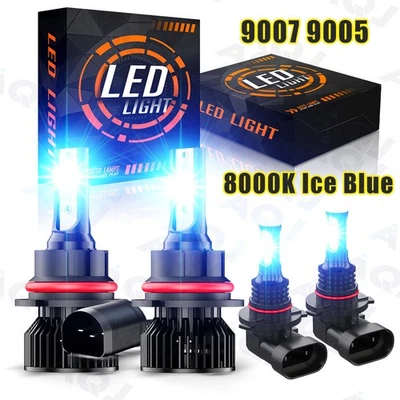 For Dodge Grand Caravan 2005-2007 Ice Blue LED Headlight Fog Light Bulbs 4x - Image 1 of 4
