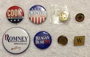 Vintage Demokrat Republikaner Politisch Pins Buttons Lot Reagan Ranch George W - Bild 1 von 5