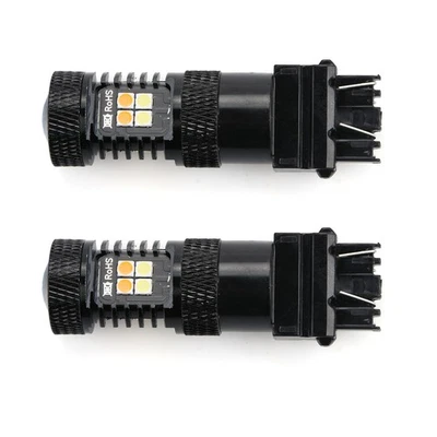 2Pcs Switchback LED Turn Signal Lights Anti Hyper Flash White Amber Dual Color - Image 1 of 4