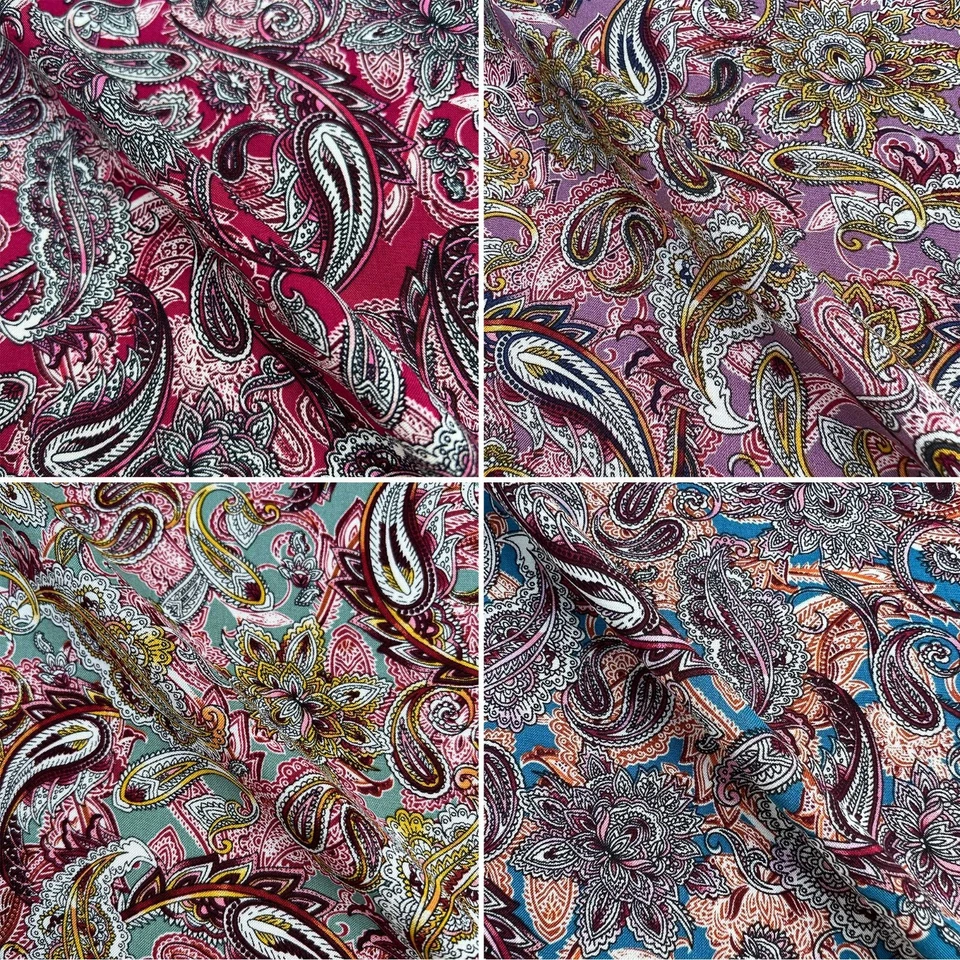 Mia Floral Paisley Viscose Challis Digital Printed Dress Fabric Crafts Curtain - Image 1 of 1