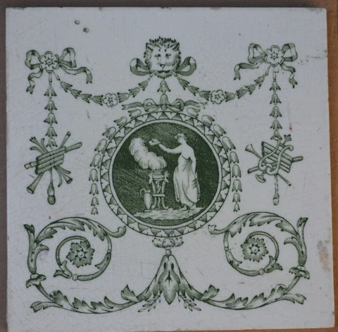 ANTIQUE ENGLAND - TRANSFER VICTORIAN MAJOLICA TILE C1900 Cover