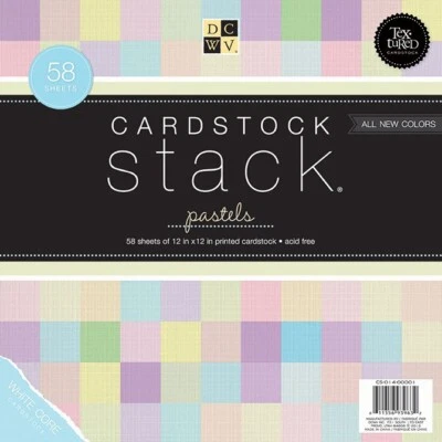 DCWV Cardstock Stack, Textured Pastels, 58 Sheets, 12 x 12 inches CS-014-00001 - Image 1 of 4