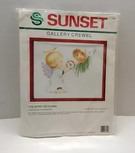 Sunset Gallery Crewel The Spirit of Giving Christmas 1989 Angel Bird - Imagen 1 de 7