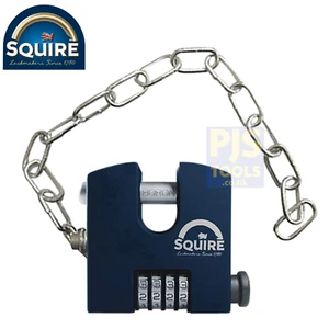 Squire SHCB65C stronghold heavy duty 4 wheel combination padlock & chain - Picture 1 of 3